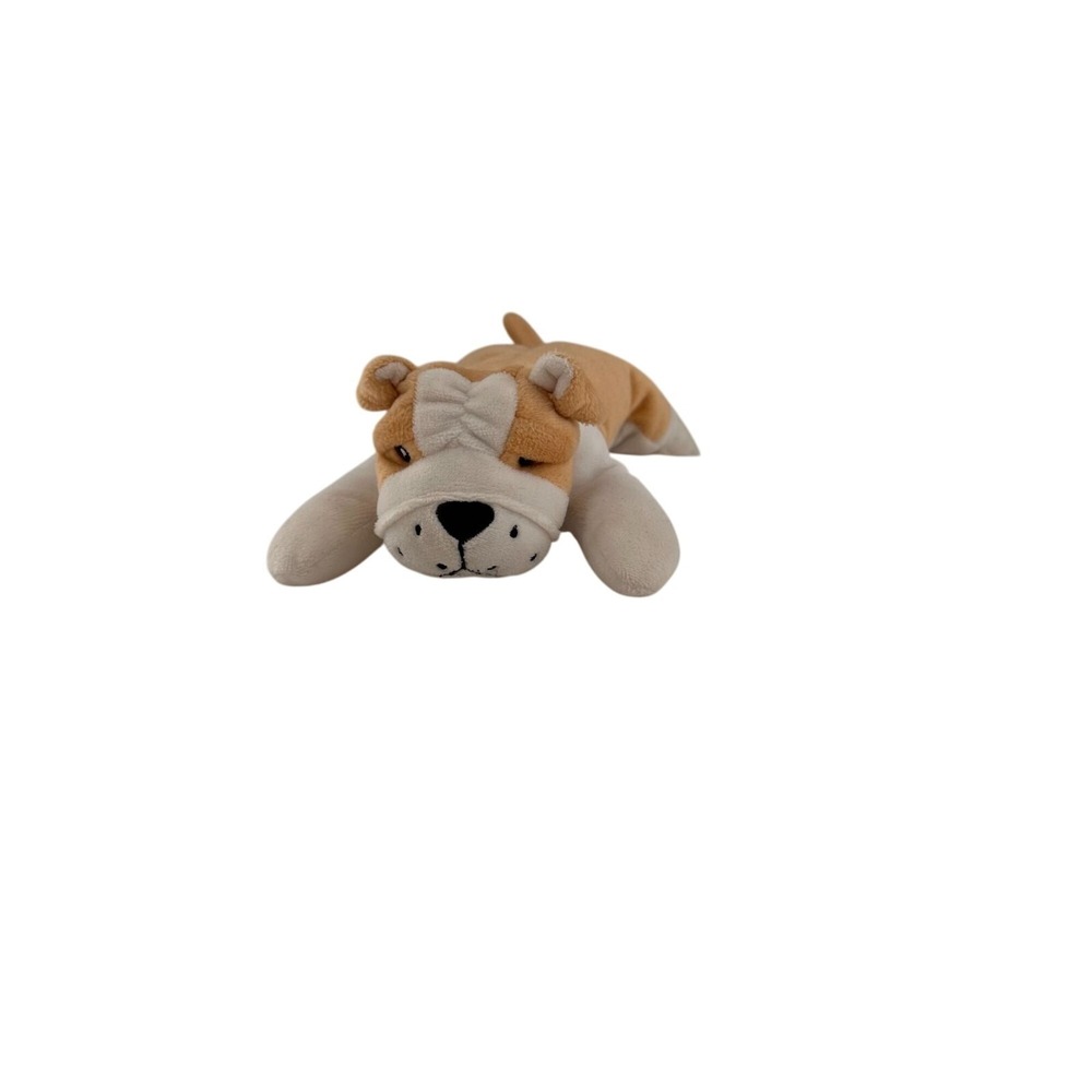 Curto Toy Brown & White Bulldog Plush Dog Stuffed Animal 8" Pellets Puppy